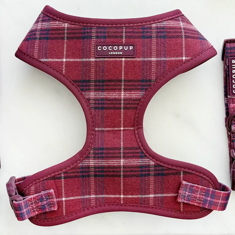 Adjustable Neck Harness - Mulberry Plaid
