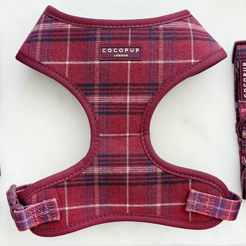Adjustable Neck Harness - Mulberry Plaid