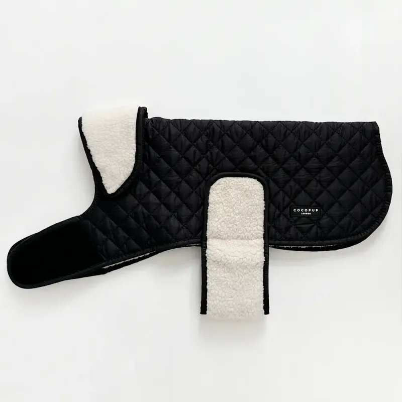 Luxe Quilted Dog Coat - Midnight Black