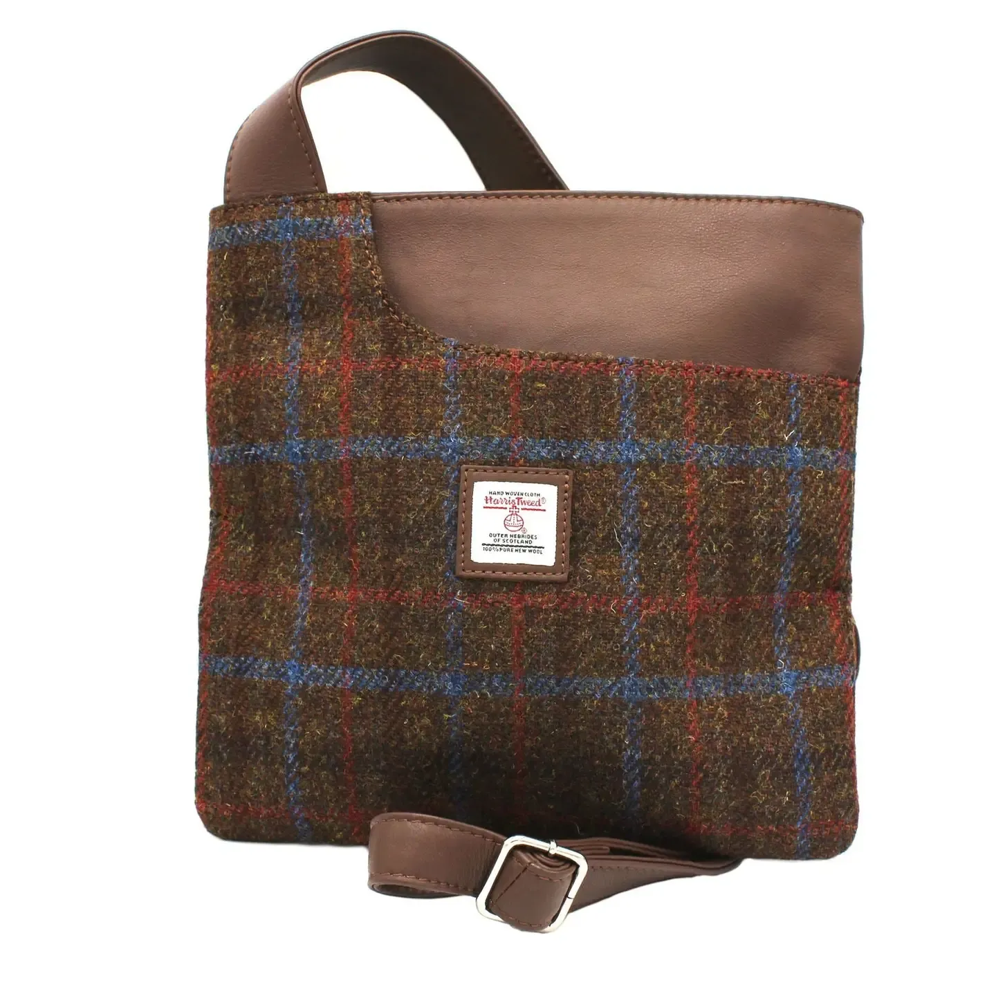 Mina Harris Tweed Cross Body Bag - Brown Check