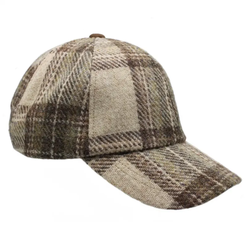 Rannoch Harris Tweed Baseball Cap - Oat