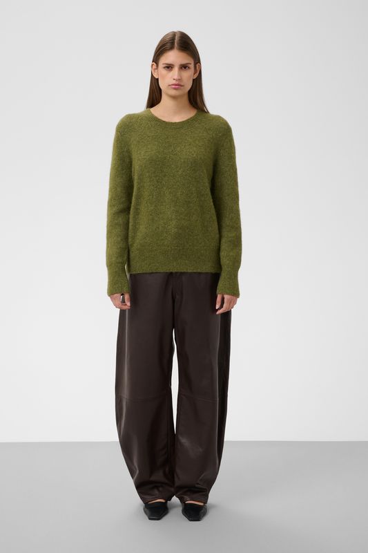 Anina Molina Crew Neck Pullover - Loden Green Melange