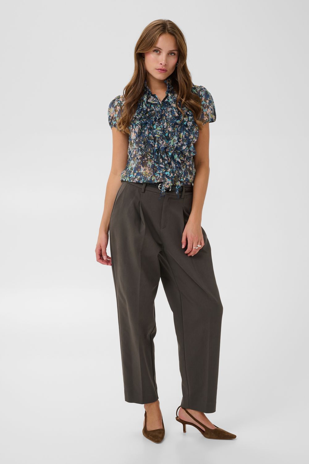 Lilja Crinkle SS Shirt - Dig Dipper Camouflaged Blooms