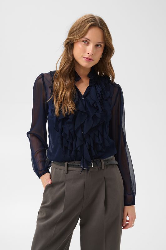 Lilja Crinkle LS Shirt - Night Sky