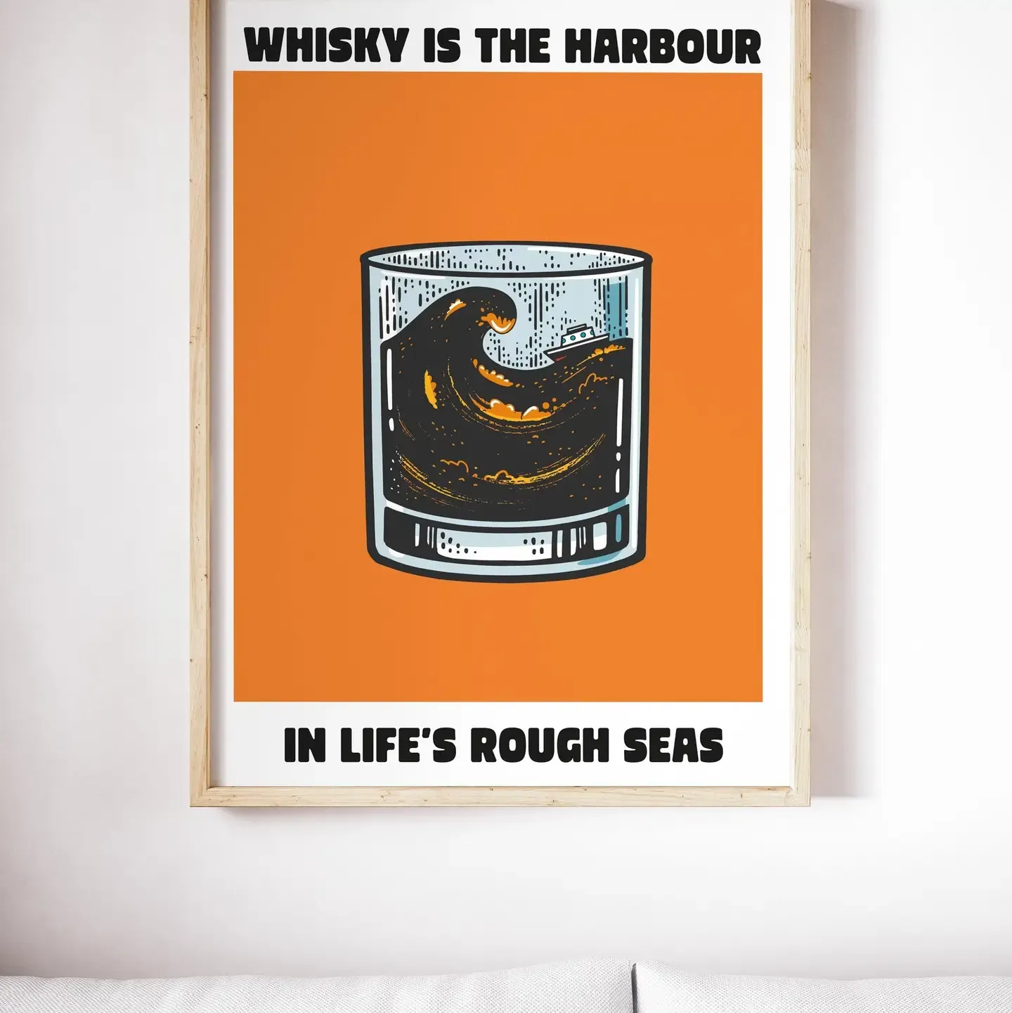 Artwork A4 Print - Whisky Is the Harbour in Life's Rough Seas