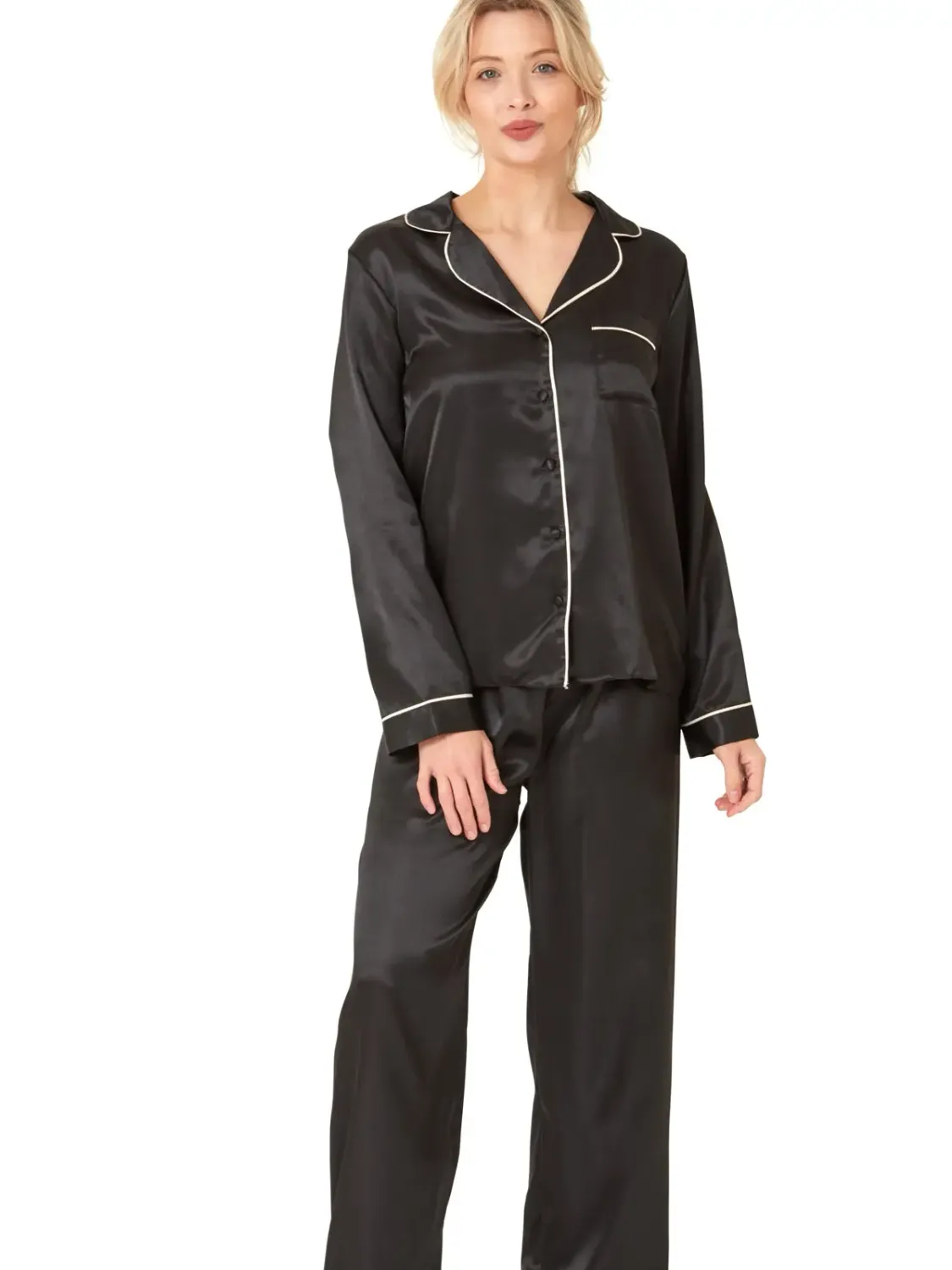 Pyjamas - Ebony Black Satin