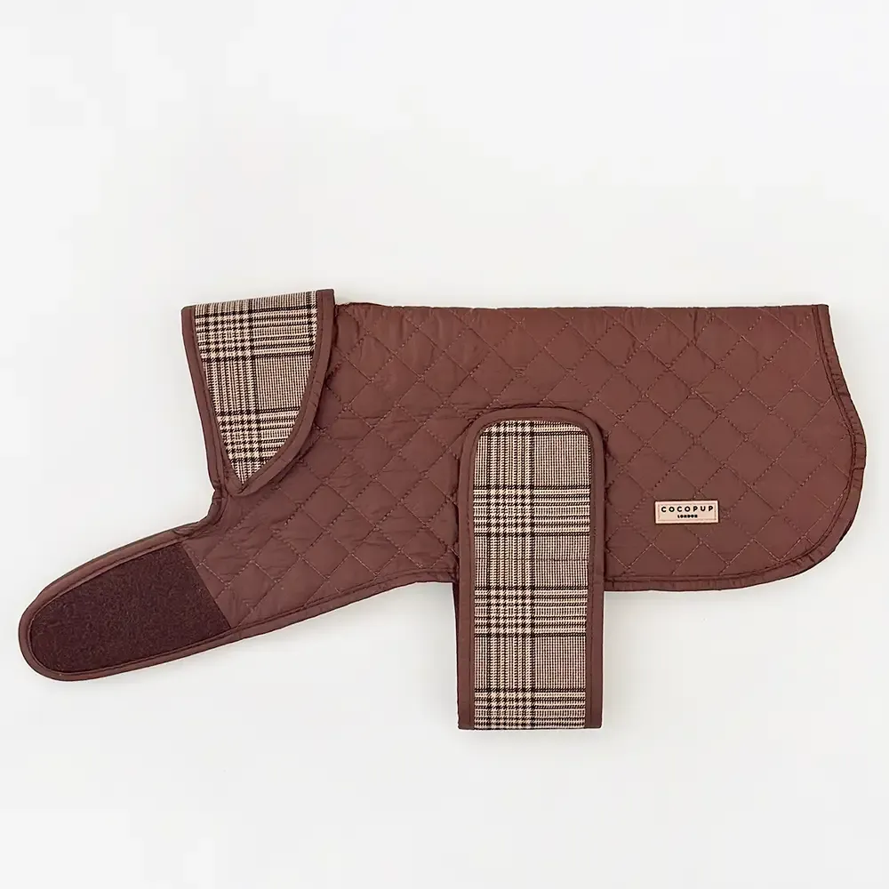 Luxe Quilted Dog Coat - Pup Plaid