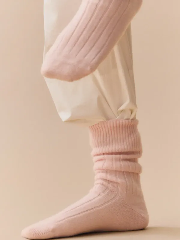 Bed Socks (Merino) - Frosting Pink