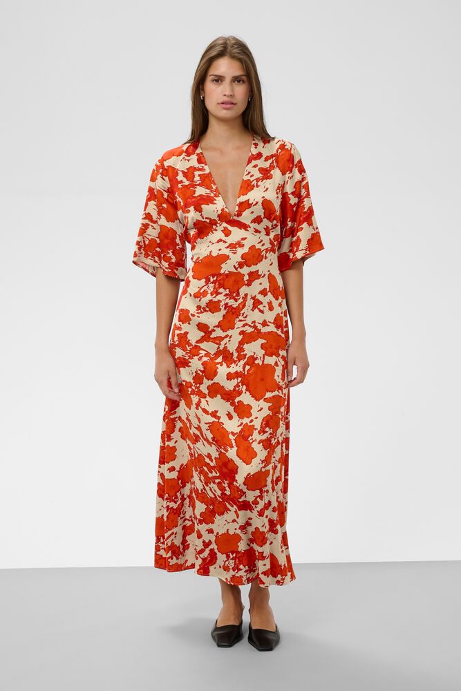 Clero Midi Printed Dress - Pureed Pumpkin