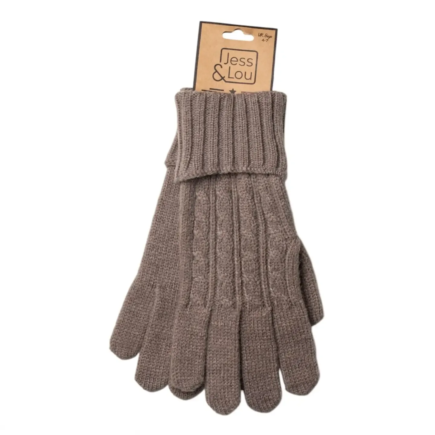 Cable Knit Gloves - Cappuccino