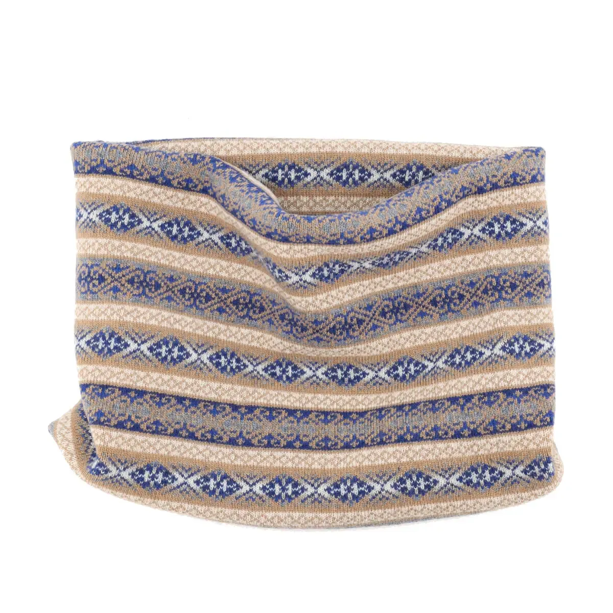 cashmere Blend Fairisle Snood - Tuscan Truffle