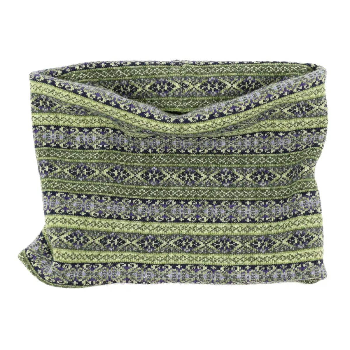 Cashmere Blend Fairisle Snood - Forest Thistle