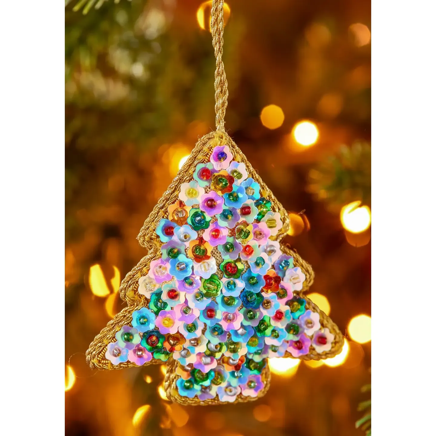 Sequin Tree Hanging Decoration - Multi