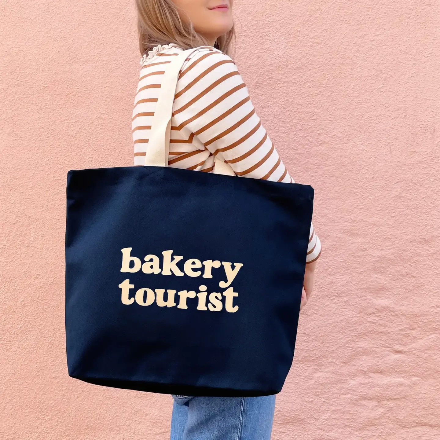 Canvas Tote Bag - Bakery Tourist - Midnight Blue