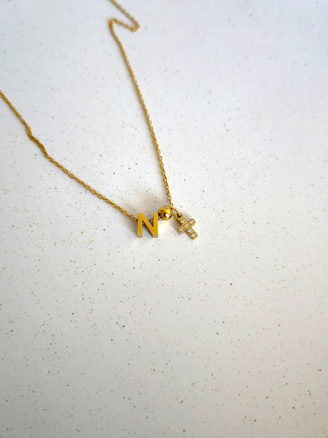 DAINTY LETTER WITH CHARM NECKLACE