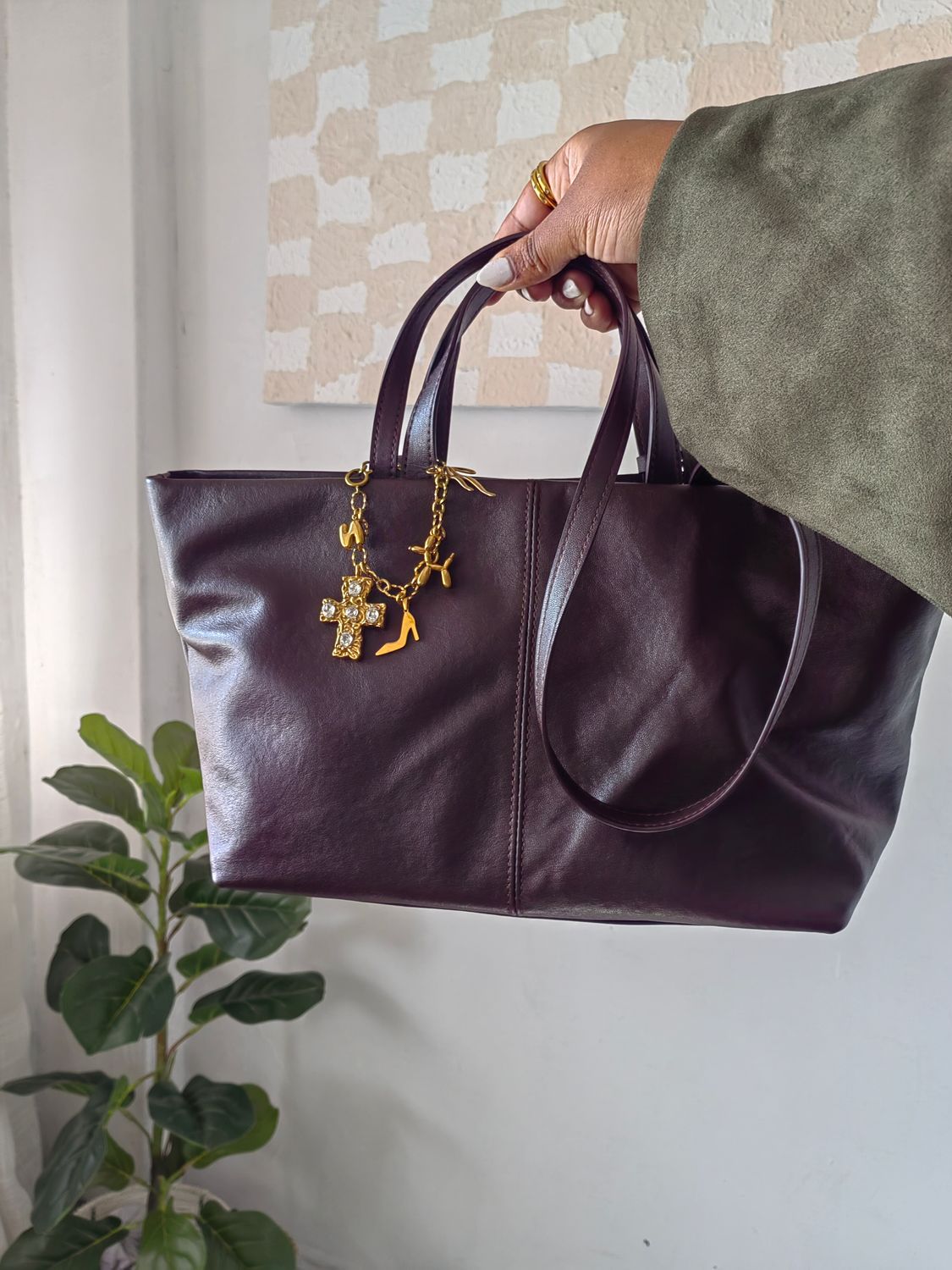 AMELIA LEATHER TOTE BAG