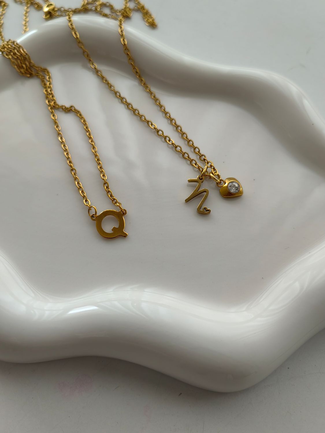 INITIAL HEART CHARM NECKLACE