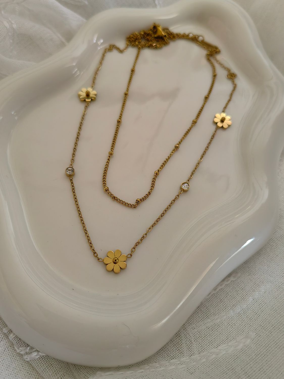 DAISY STACKED NECKLACE