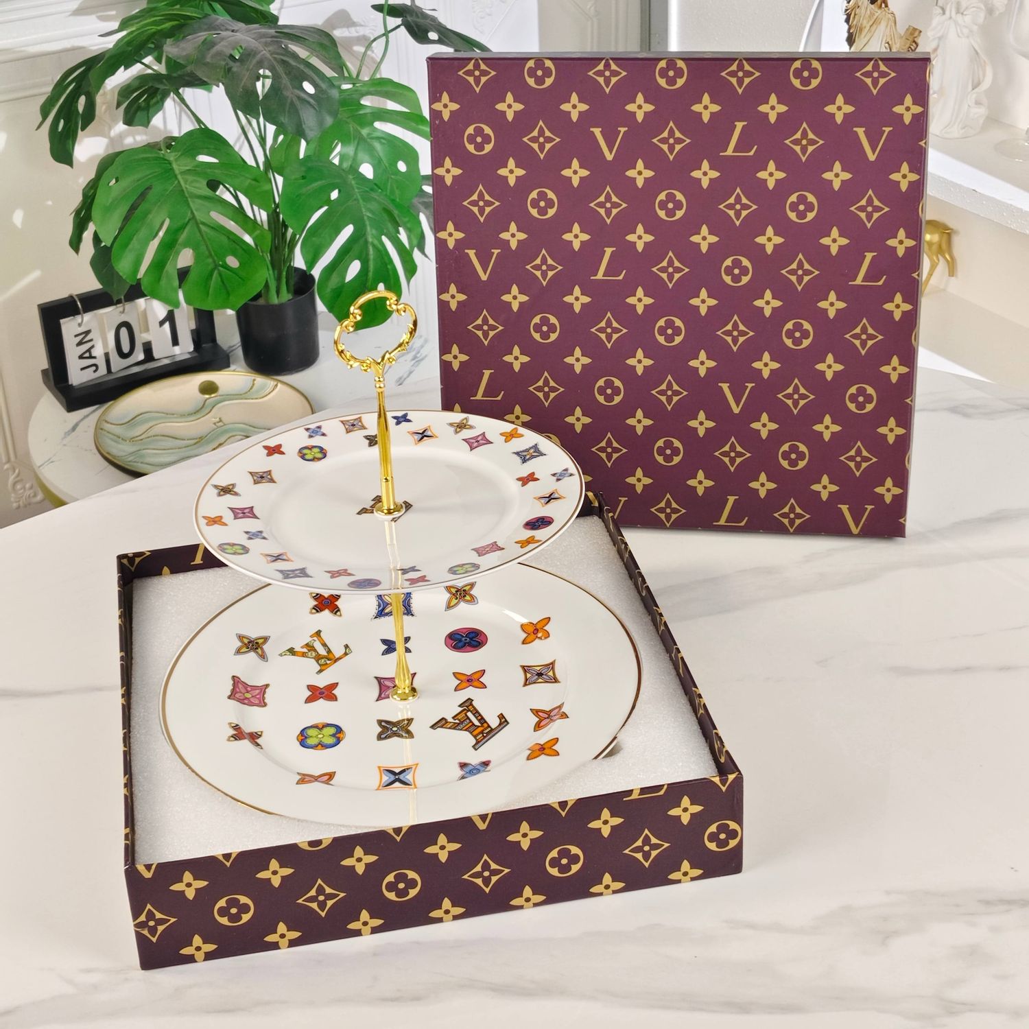 Two-tiered serving stand Louis Vuitton