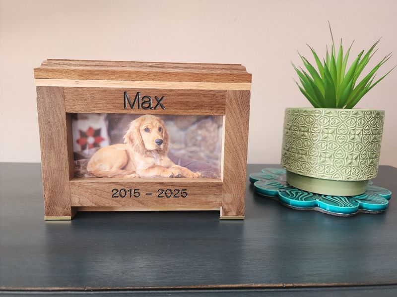 Black walnut and cherry pet urn