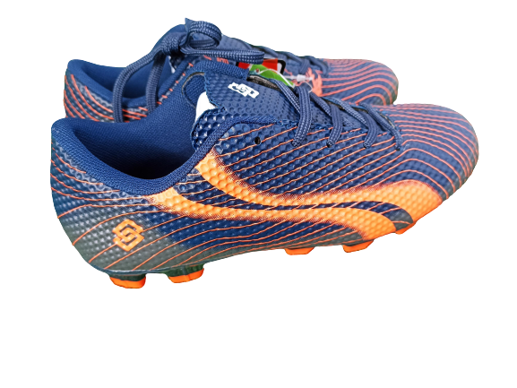 Korki BUTY PIŁKARSKIE lanki FANCO granatowe NAVY ORANGE rozmiary 26-31