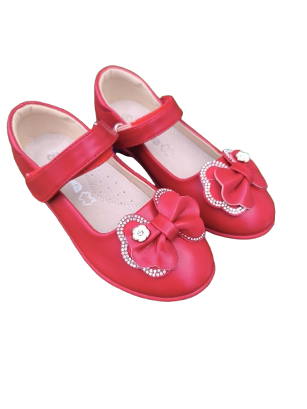 Baleriny Pantofelki RED czerwone skórzana wkładka Apawwa 26-31