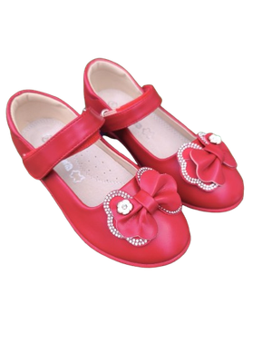 Baleriny Pantofelki RED czerwone skórzana wkładka Apawwa 26-31