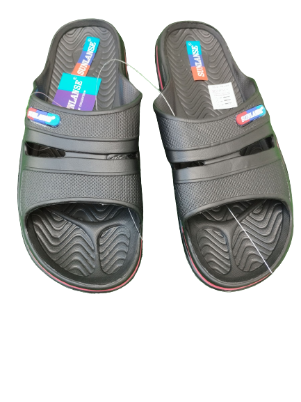 Klapki basenowe plażowe SUNLANSE czarne BLACK red 42-46