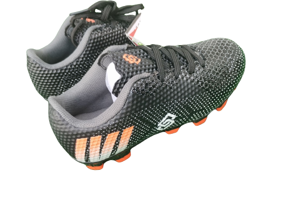 Korki LANKI buty do piłki FANCO czarne BLACK orange KROPKI rozmiary 26-31