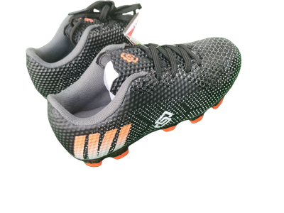 Korki LANKI buty do piłki FANCO czarne BLACK orange KROPKI rozmiary 26-31