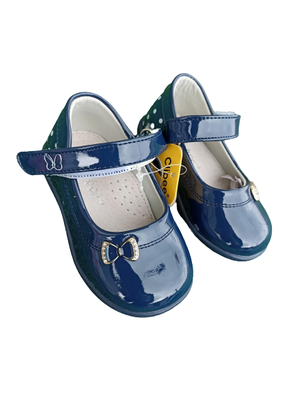 Baleriny Pantofelki GRANATOWE navy CLIBEE skórzana wkładka rozmiary 20-25