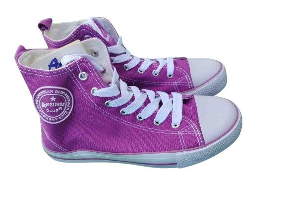 TRAMPKI WYSOKIE tenisówki AMERICAN CLUB fioletowe PURPLE rozmiary 36 - 40