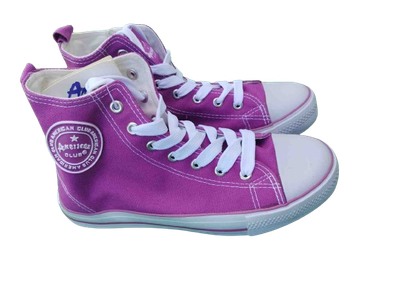 TRAMPKI WYSOKIE tenisówki AMERICAN CLUB fioletowe PURPLE rozmiary 36 - 40