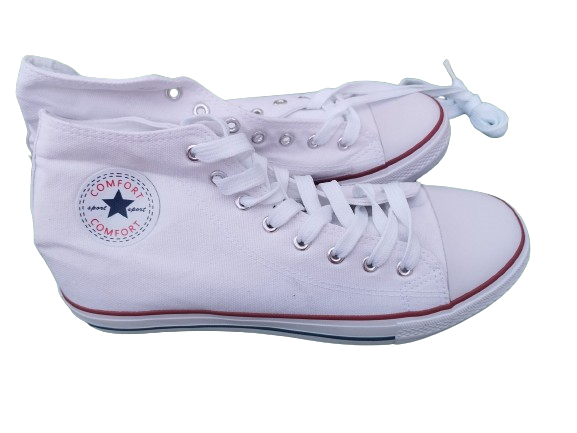 TRAMPKI WYSOKIE tenisówki COMFORT white BIAŁE rozmiary 41 - 45