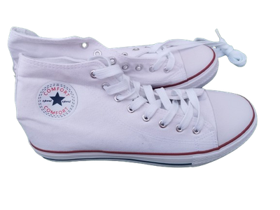 TRAMPKI WYSOKIE tenisówki COMFORT white BIAŁE rozmiary 41 - 45