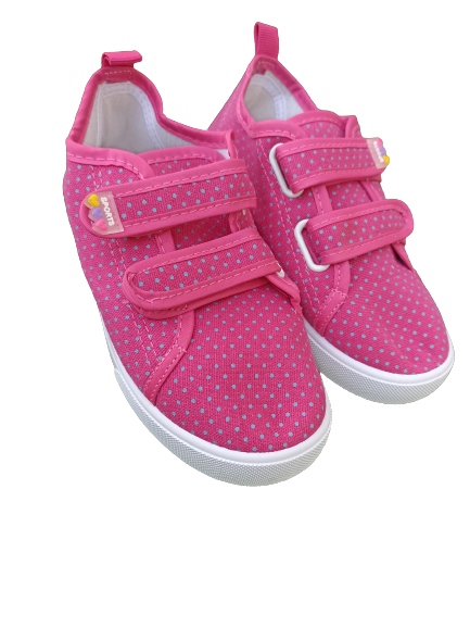 tenisówki na rzepy buty sportowe NA W-F po szkole RÓŻOWE kropki  rozmiary 31 - 36