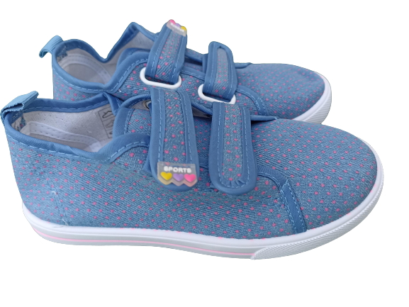 tenisówki na rzepy buty sportowe NA W-F po szkole NIEBIESKIE kropki  rozmiary 31 - 36