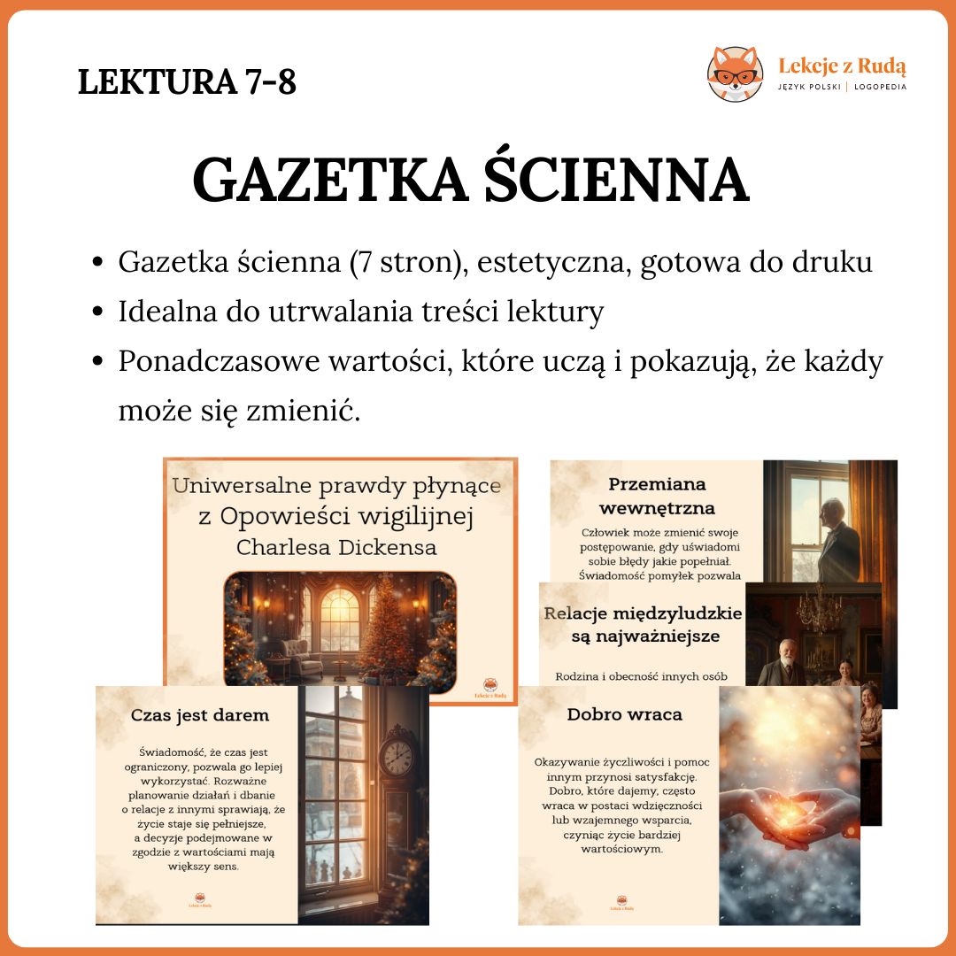„Opowieść wigilijna” - Gazetka ścienna (7 stron)