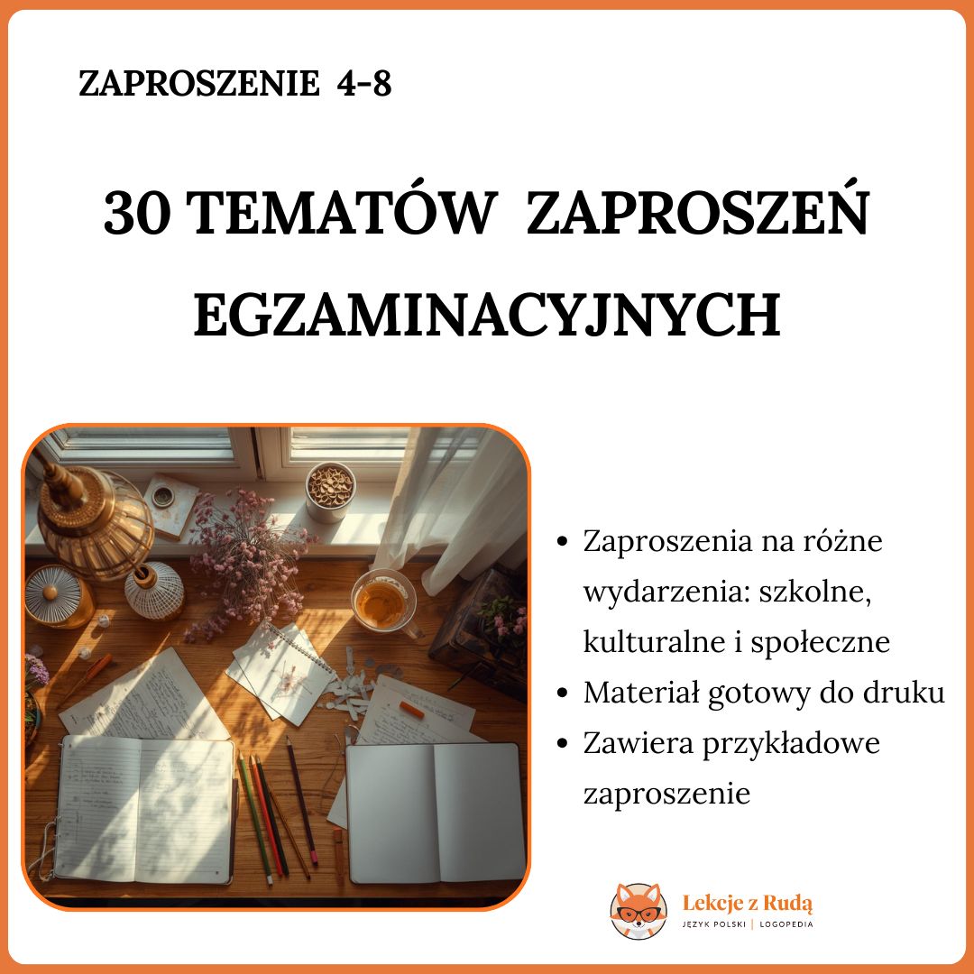 30 tematów do napisania zaproszeń zgodne z wymaganiami egzaminacyjnymi