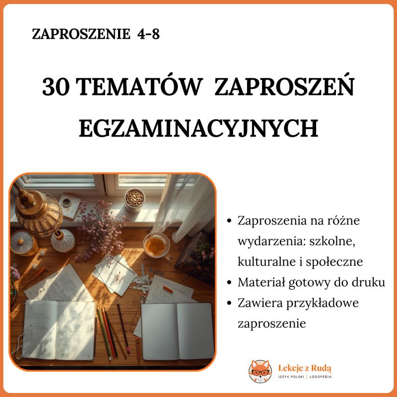 30 tematów do napisania zaproszeń zgodne z wymaganiami egzaminacyjnymi