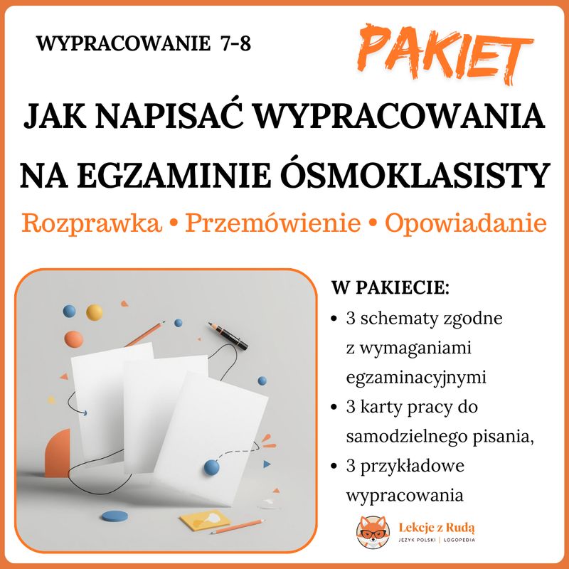Komplet materiałów do egzaminu ósmoklasisty - Twórcze pisanie!