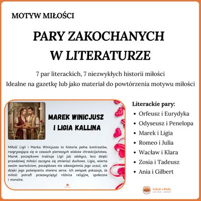 PARY ZAKOCHANYCH W LITERATURZE - materiał gotowy do druku