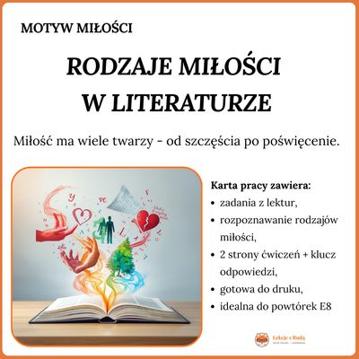 Rodzaje miłości w literaturze - karta pracy