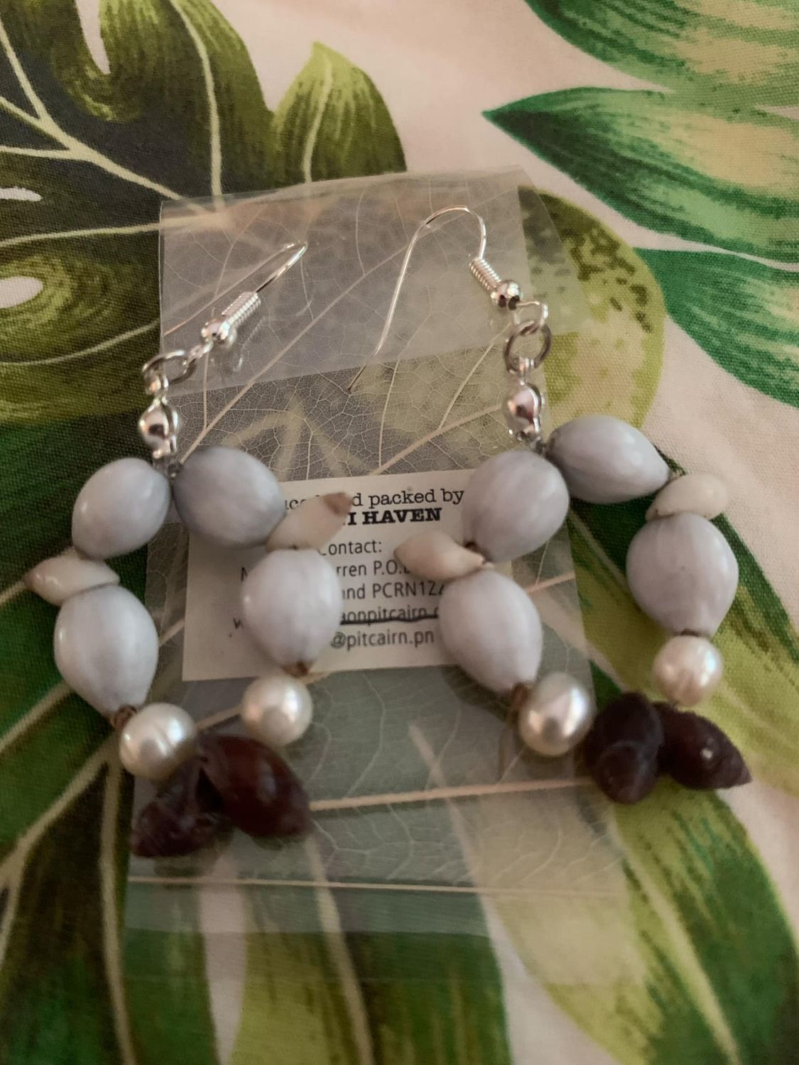 Earrings Jobstears seashells w beads UK &amp; Europe