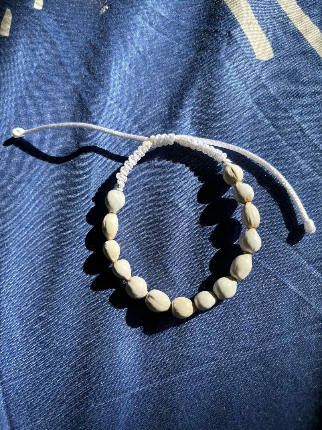 Jobstear Bracelet White with macrame and draw chord Rest of the World