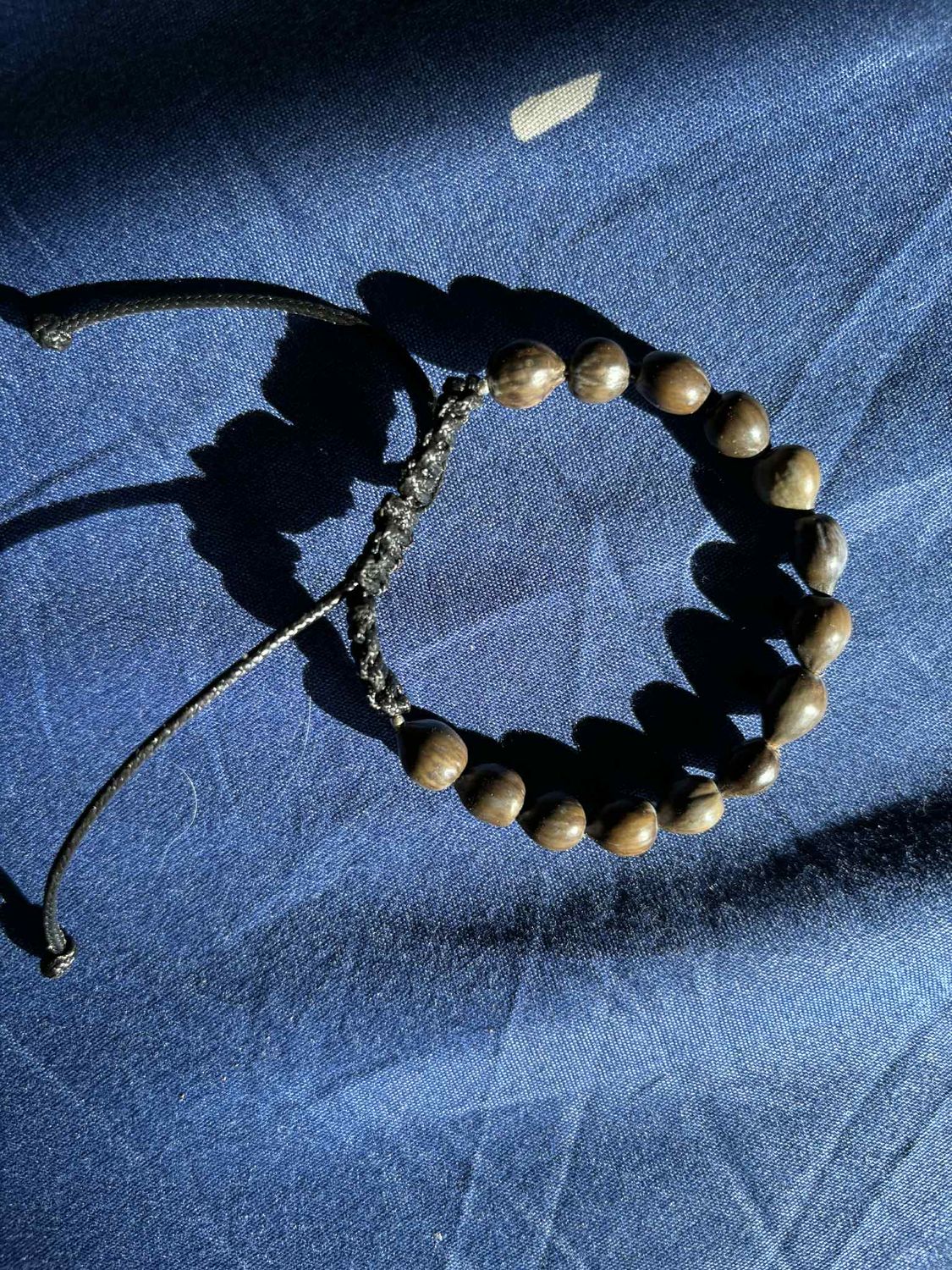 Jobstear Bracelet Black with macrame and draw chord