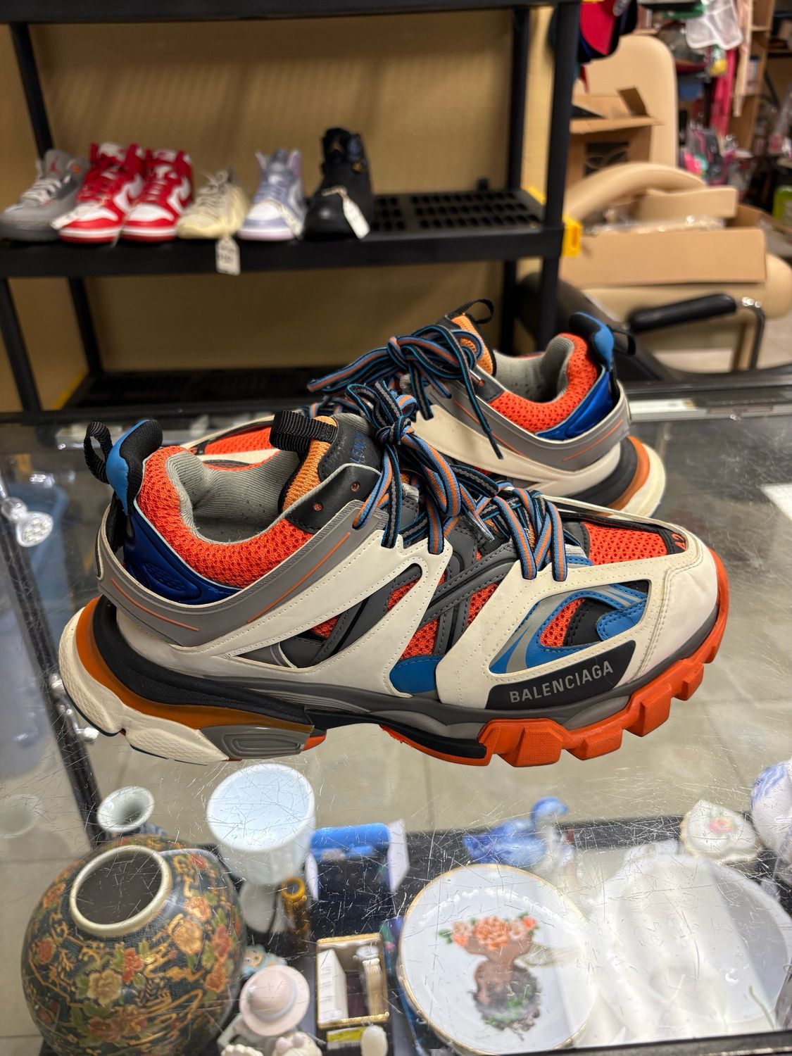 Balenciaga Orange Blue Track Trainers