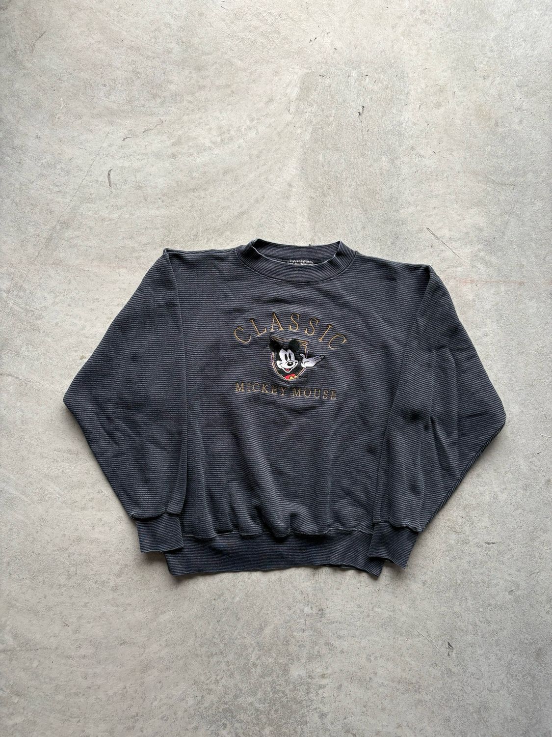 Vintage 90s Disney Mickey Mouse Striped Sweatshirt