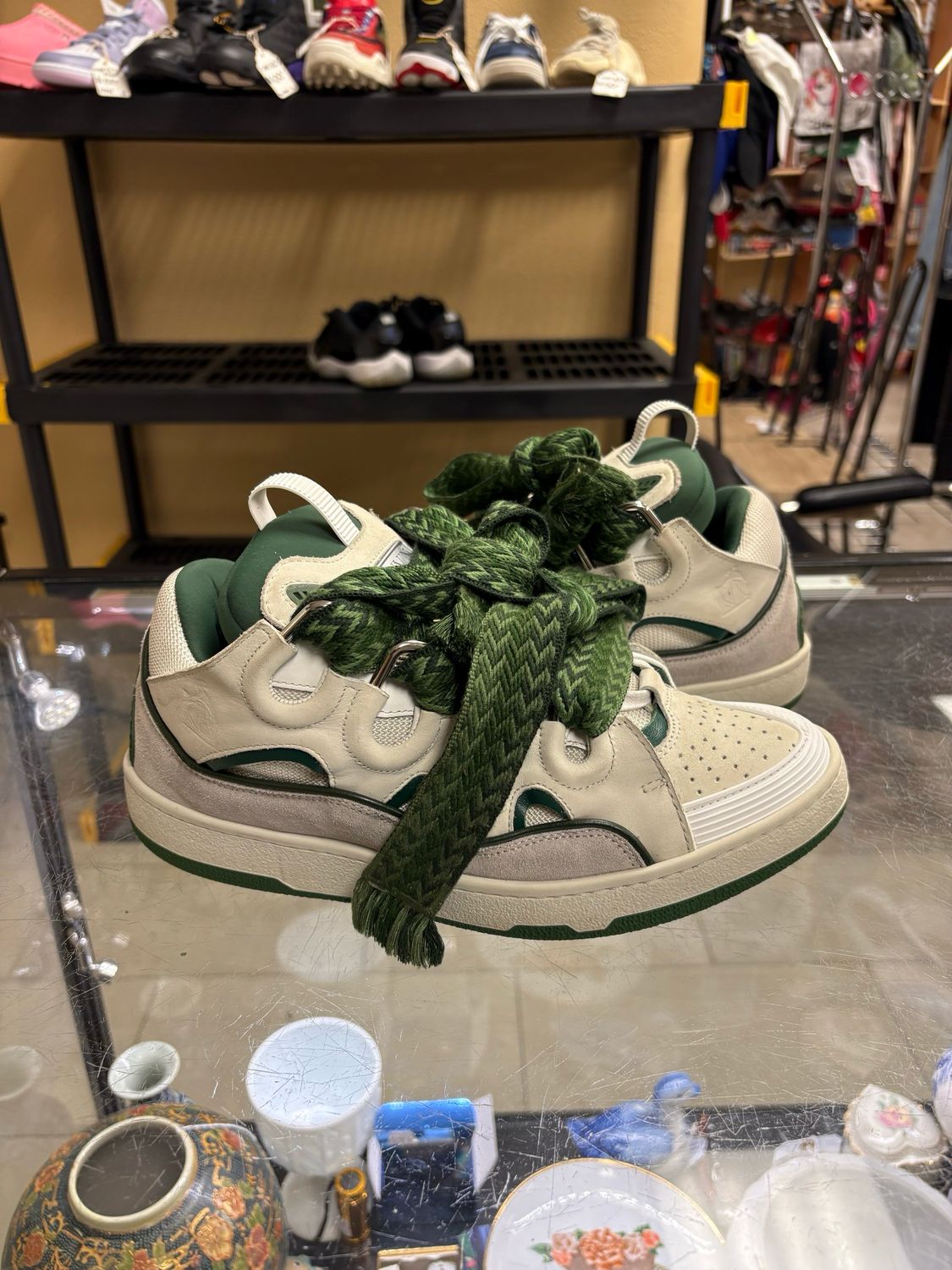 Lanvin Curb Sneakers green Grey