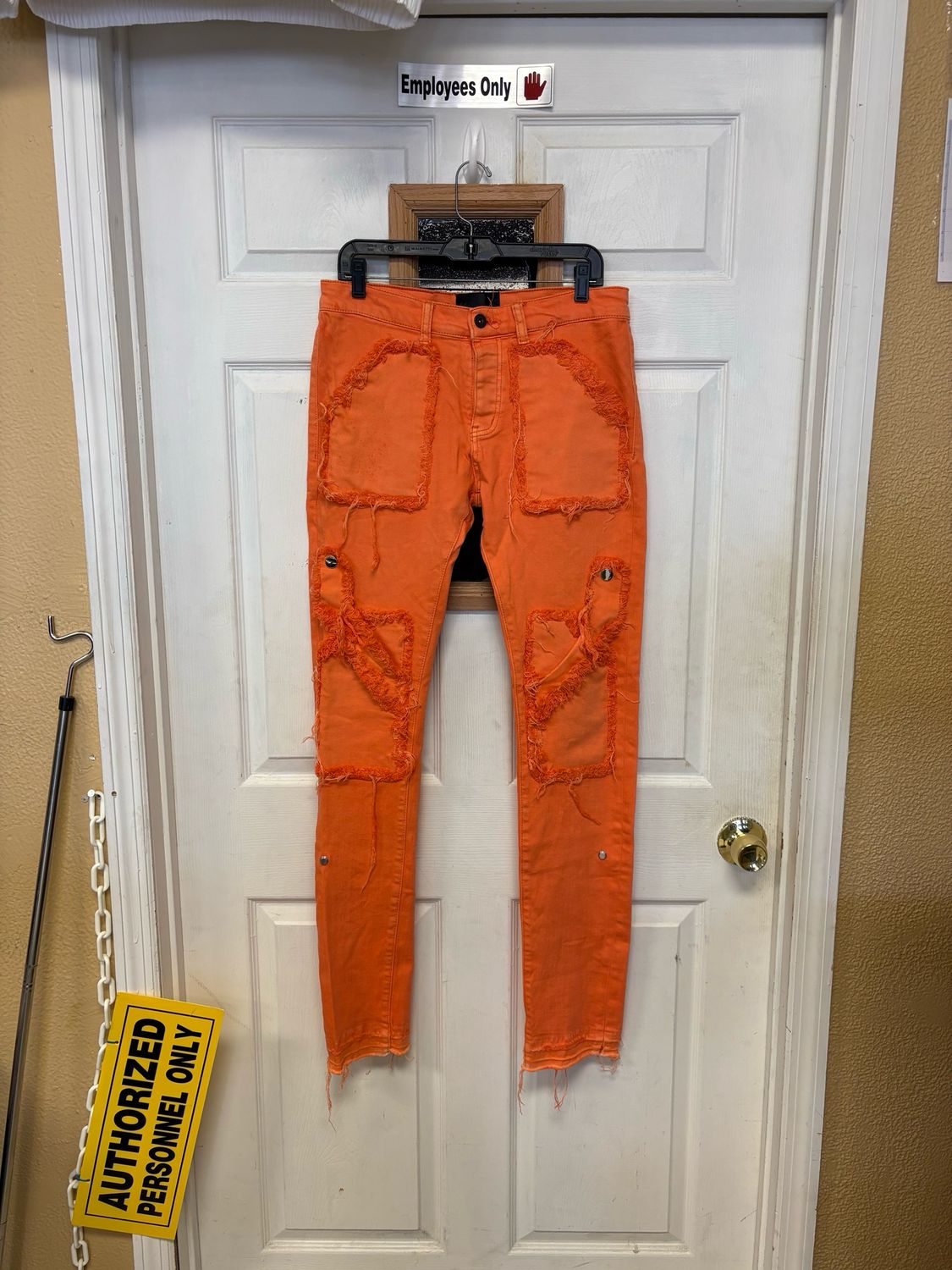 Valabasas Orange Stacked Cargo Jeans